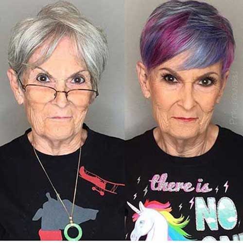 Rövid hajvágás több színben az idősebb hölgyek számára-7