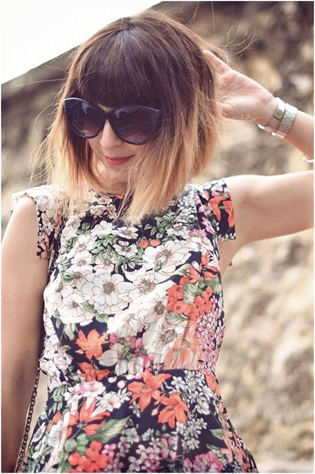 Ombre Fringe Floweral Bob