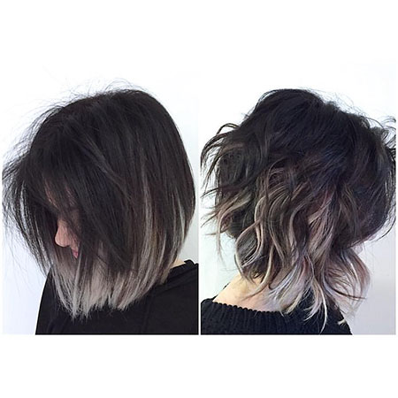 Purple Balayage Short Bob