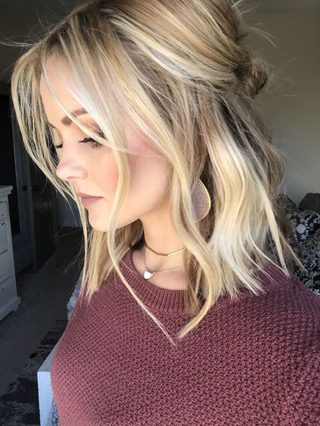 Vaaleat karvahiukset, Blonde Lob Balayage Long