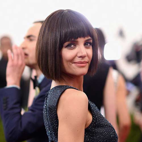Katie Holmes Straight Dark Bob frisyrer
