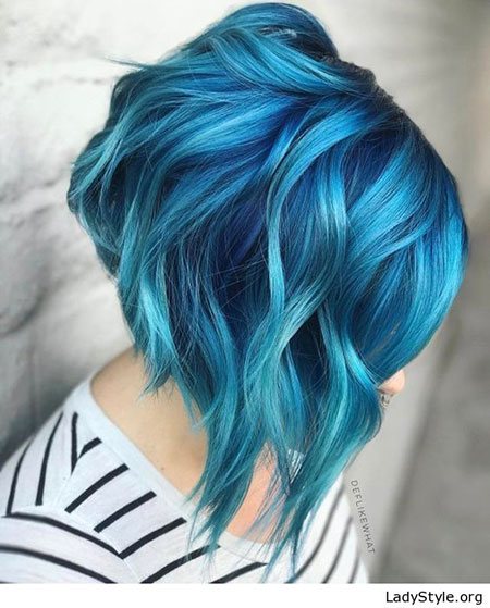 Saç Mavi Renk Kısa