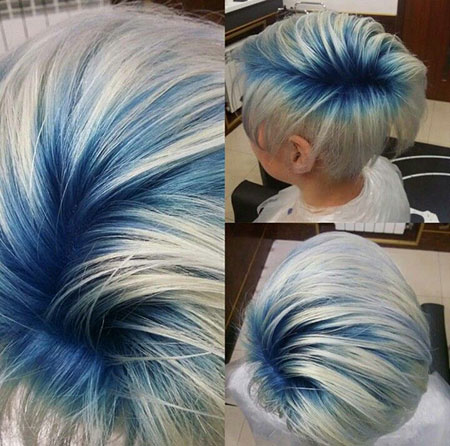 Blå kort hår frisyrer