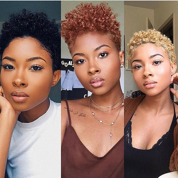 Siyah Kadınlar İçin Kısa Kıvırcık Saç Modelleri 2019