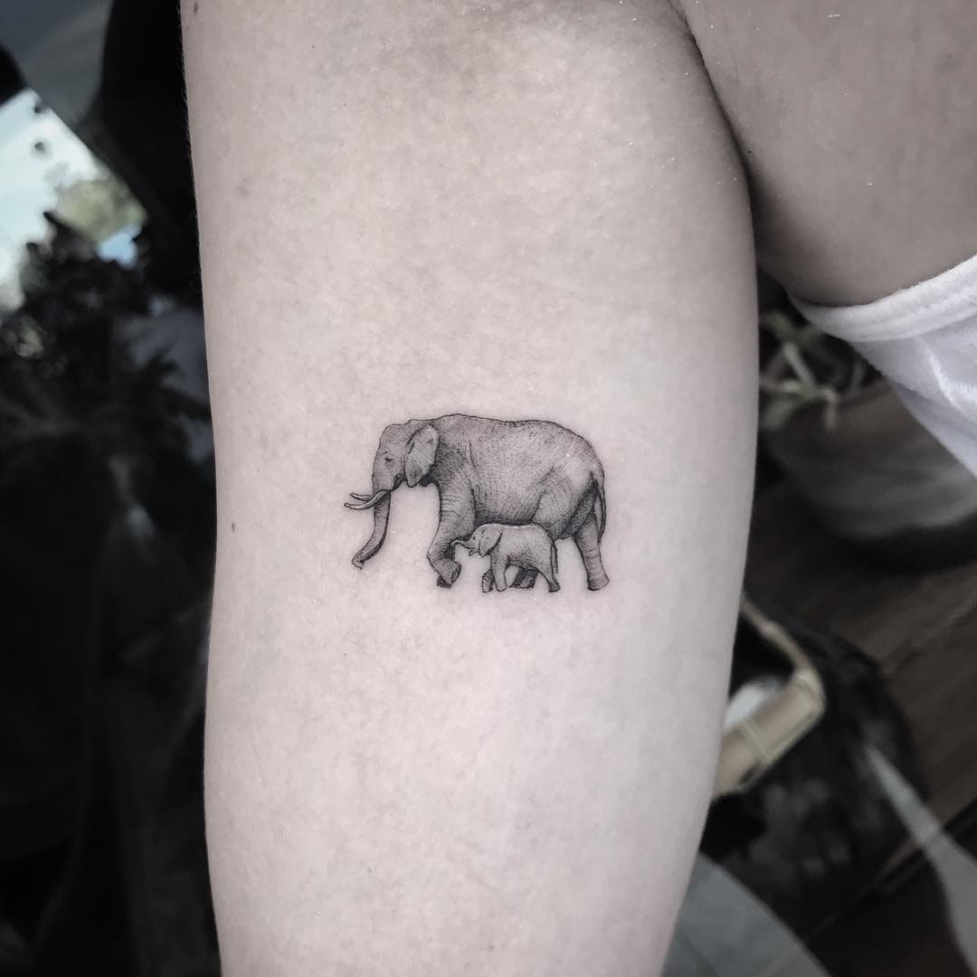 Baby elefant tatovering