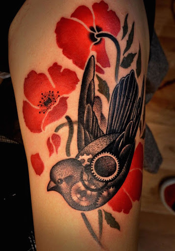 Steampunk Bird tetoválás