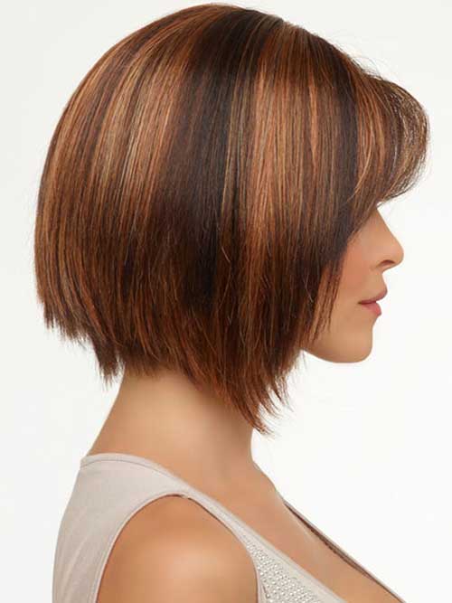 Brun vinklet bob med sidebang