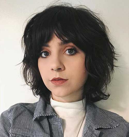 Edgy Layered Short Hair for Round Face