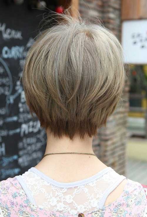 Baksiden av Fine Straight Short Haircuts