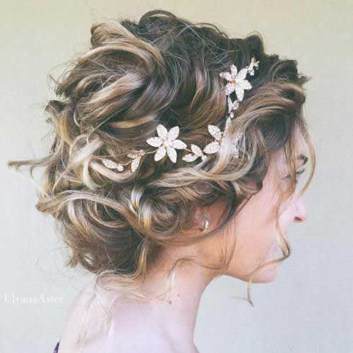 Kısa Saç Düğünü için Updos