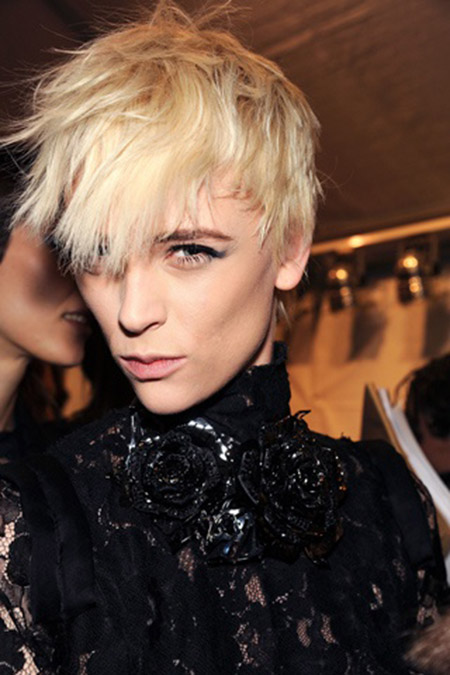 Messy Blonde Pixie Cut