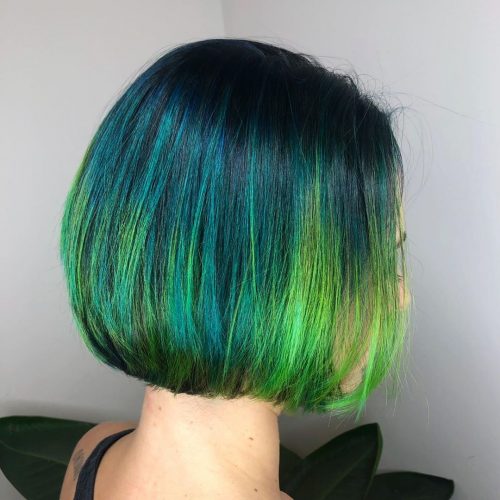 Modrá a zelená Balayage