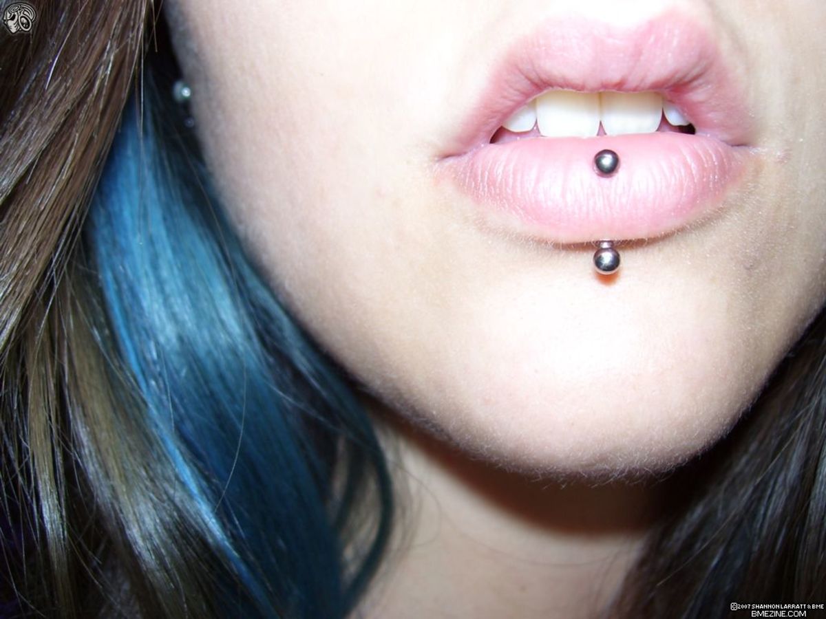 Labret piercing