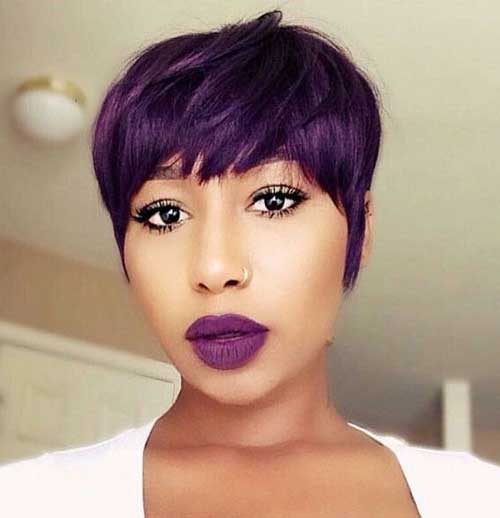 Snadné krátké fialové účesy pro černé ženy