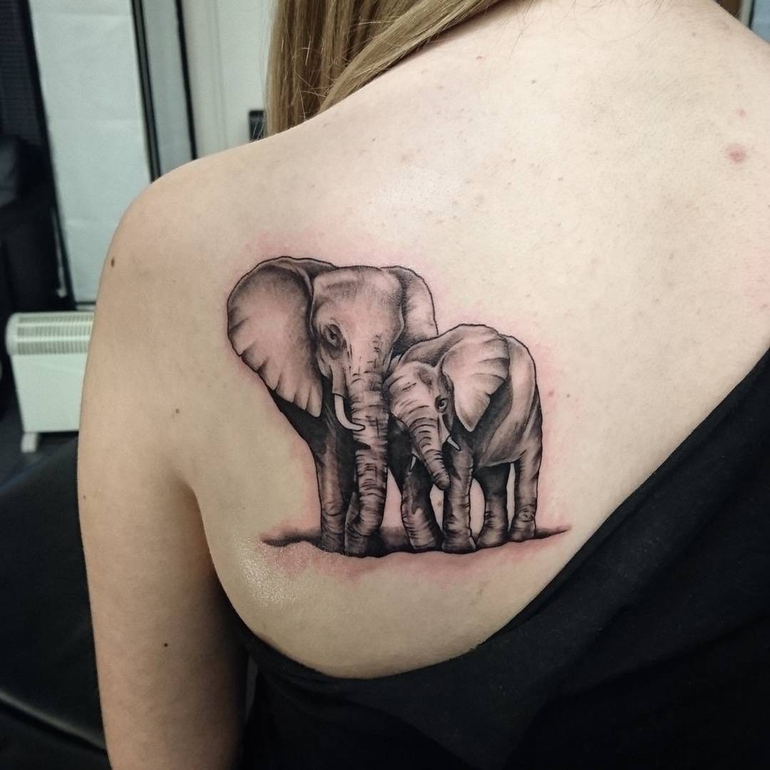 elefant tatovering tilbake