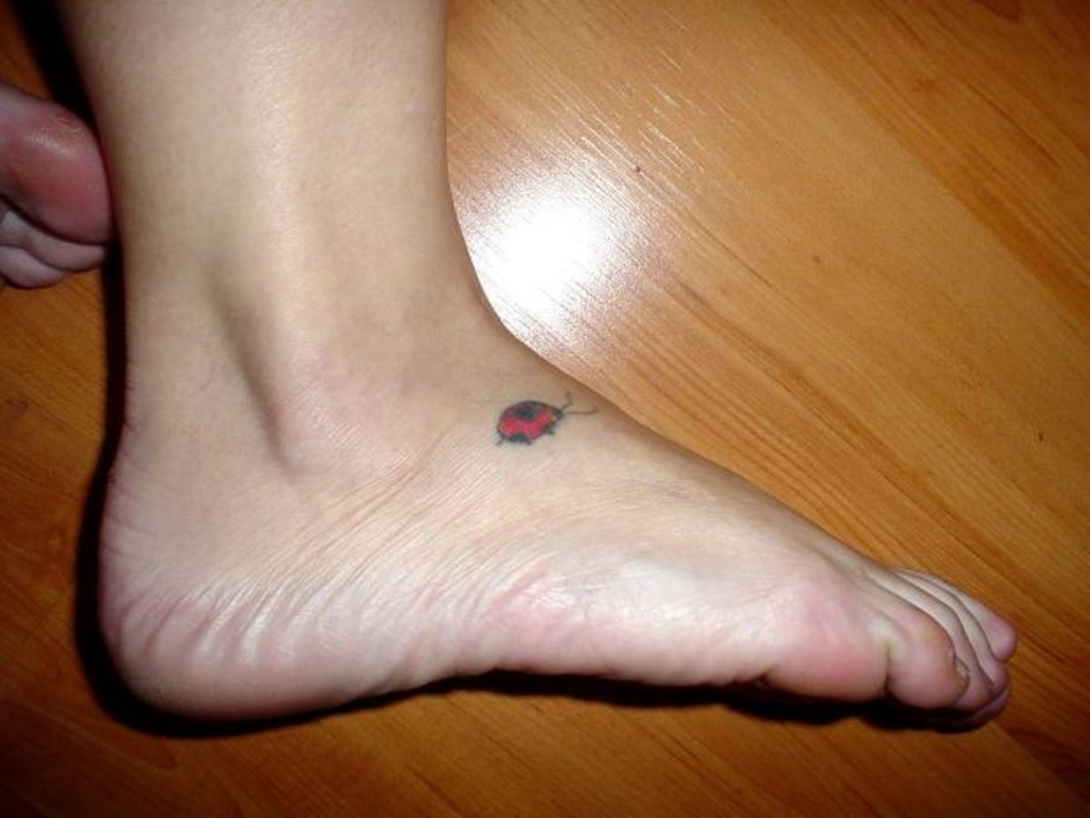 Tato krásná beruška je vhodná pro začátek, pokud si nejste jisti, jak budete reagovat na bolest z tetování nohy.