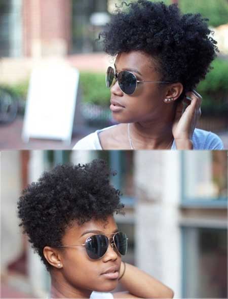 Korte naturlige frisyrer for svarte kvinner