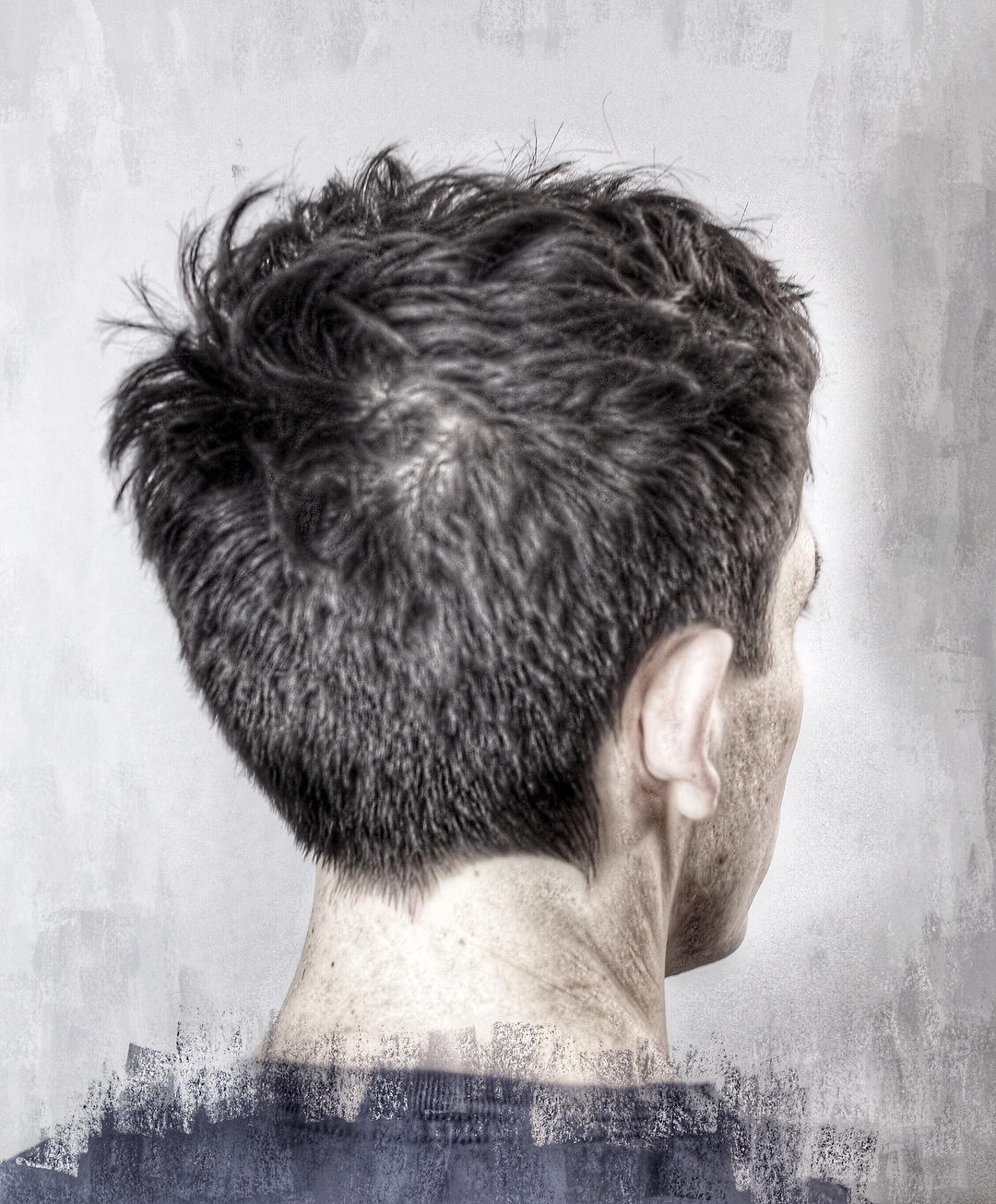 Spiss halsdesign for hårklipp for menn