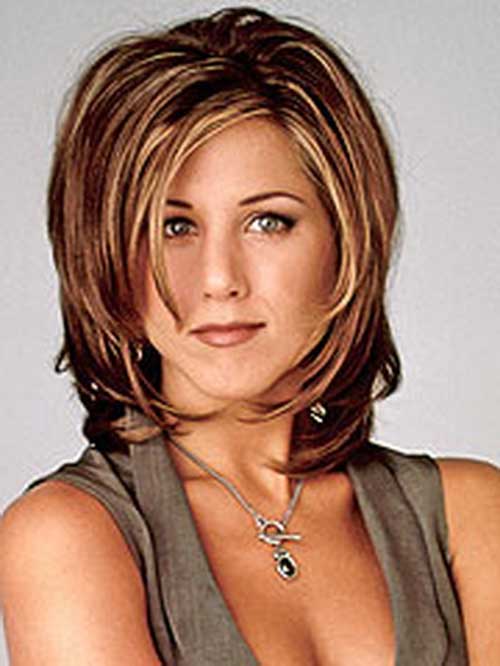 Jennifer Aniston vrstvené Bob účesy