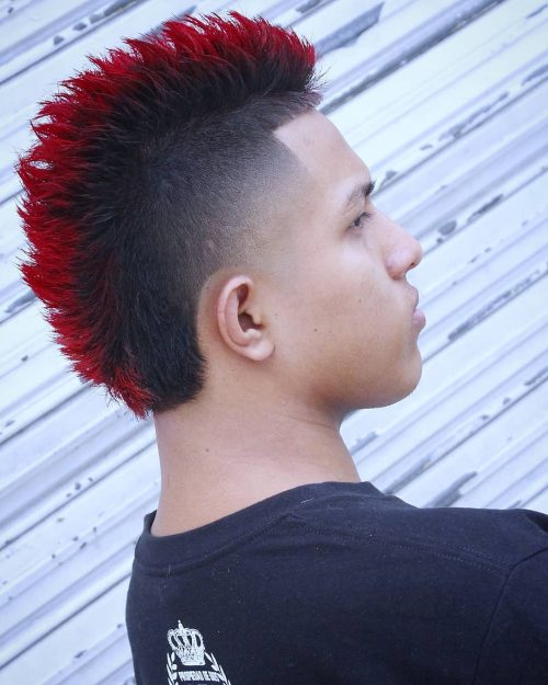 Kırmızı Uçlu Cool Mohawk Temp Fade