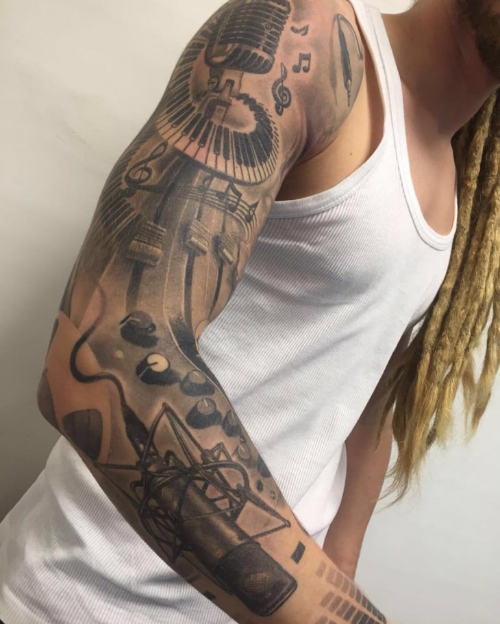 hudební rukáv tetování