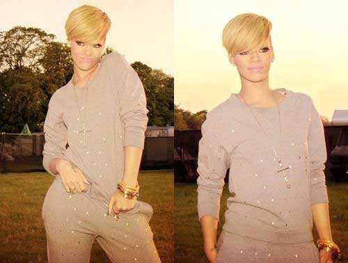 Rihanna Krátké Blond Pixie Vlasy