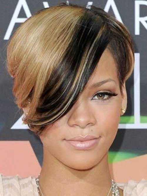 Rihanna szőke haj rövid hajvágás