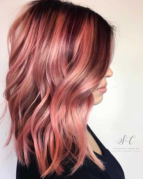Kort rosa hår - 22