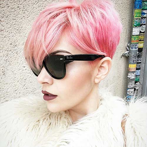 Kort rosa hår - 8