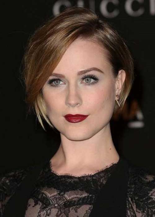 Evan Rachel Wood Düz Patlama ile Kısa Saç Modelleri