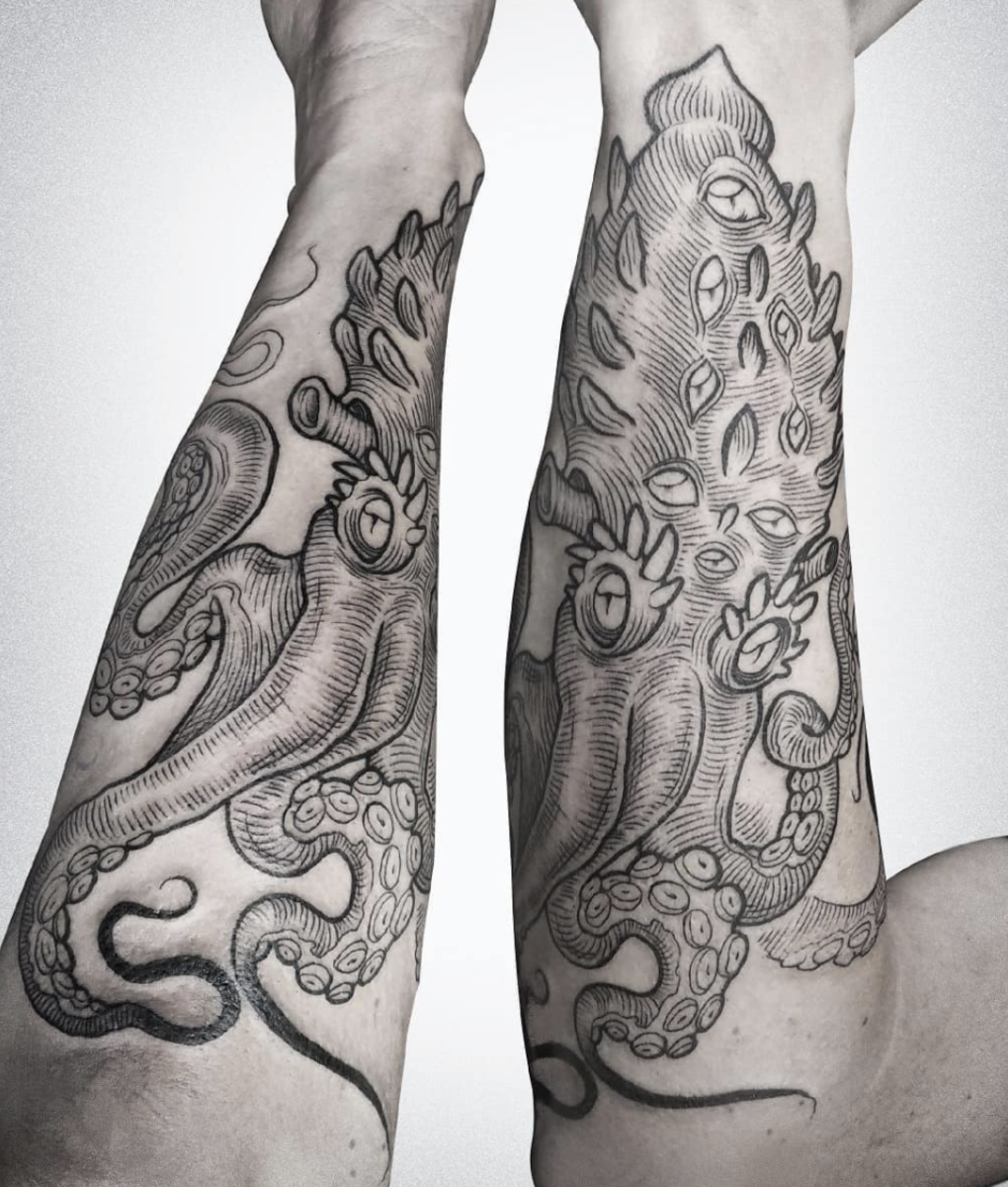 Octopus tattoo by @yustecore_tattoo at @alexoruetaestudio