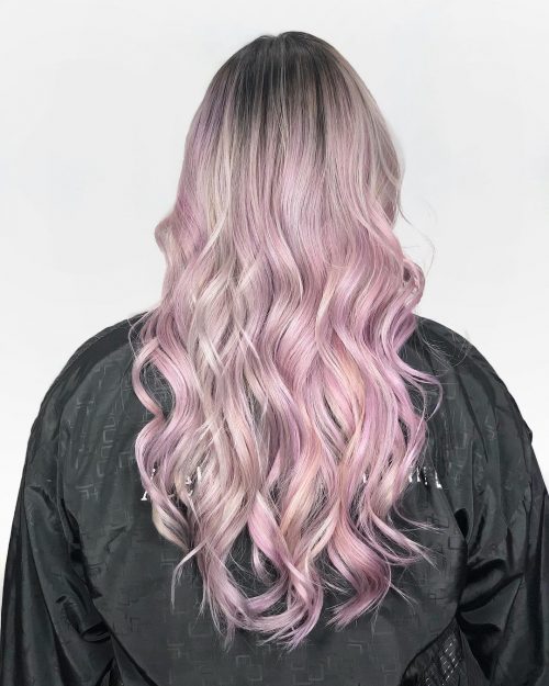 Plysj lys rosa pastellhår