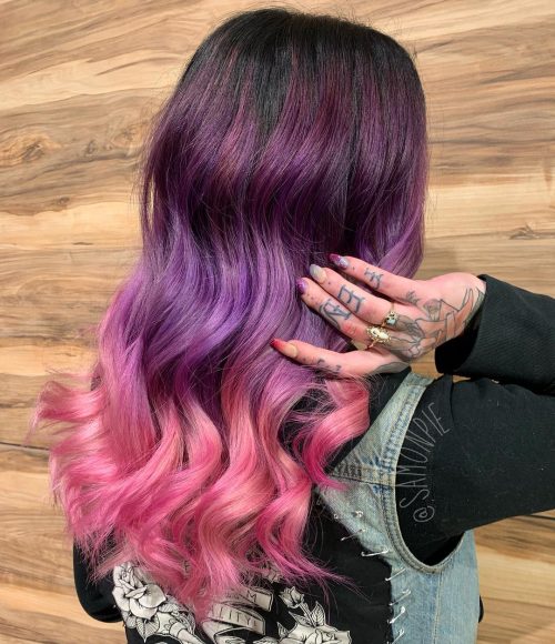 Lilla og rosa Ombre