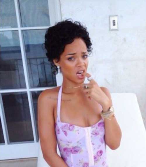 Rihanna Short Curly Hair-9