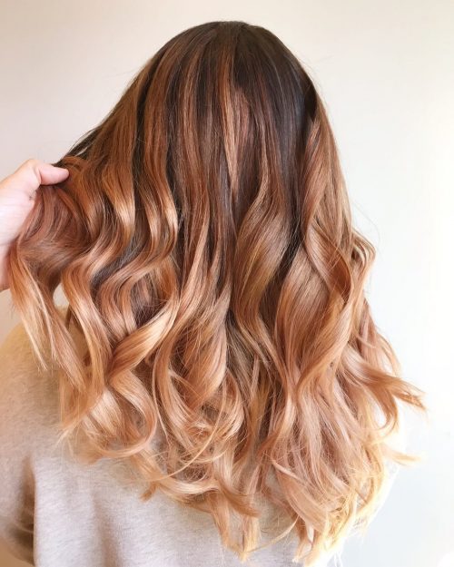 Rose Gold Balayage Highlights