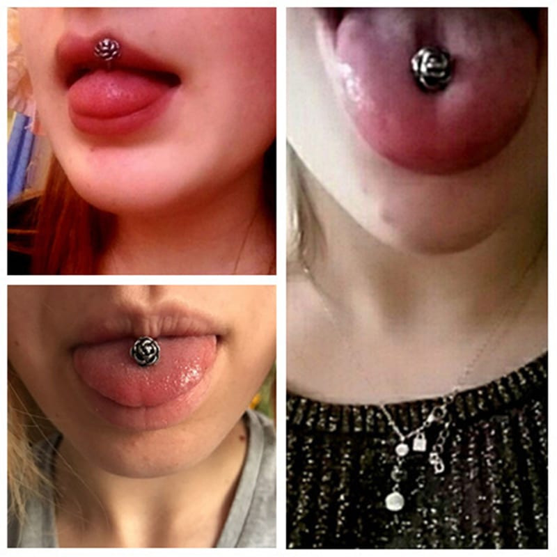 rózsa nyelv piercing