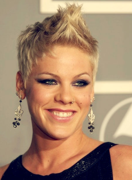 Pink Faux Hawk Haircut