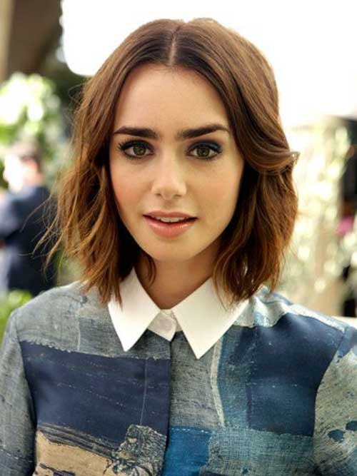 Lily Collins frisyrer Bob Cut