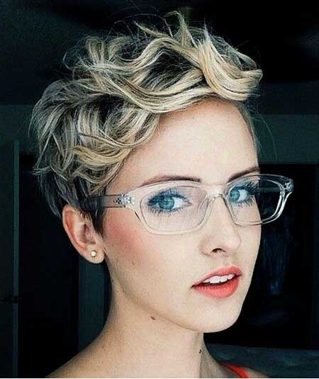 Ash Blonde Curly Pixie