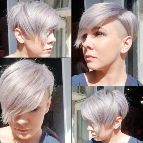 Sinirli Kısa Gümüş Pixie Undercut