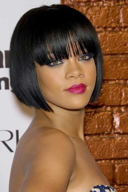 Rihanna Straight Short Hairstyles