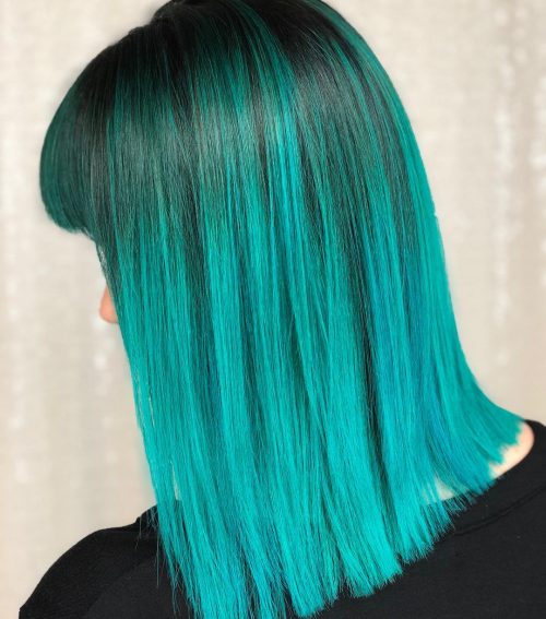 Black and Teal Balayage