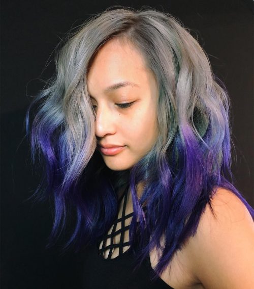 Sølv Lilla Ombre