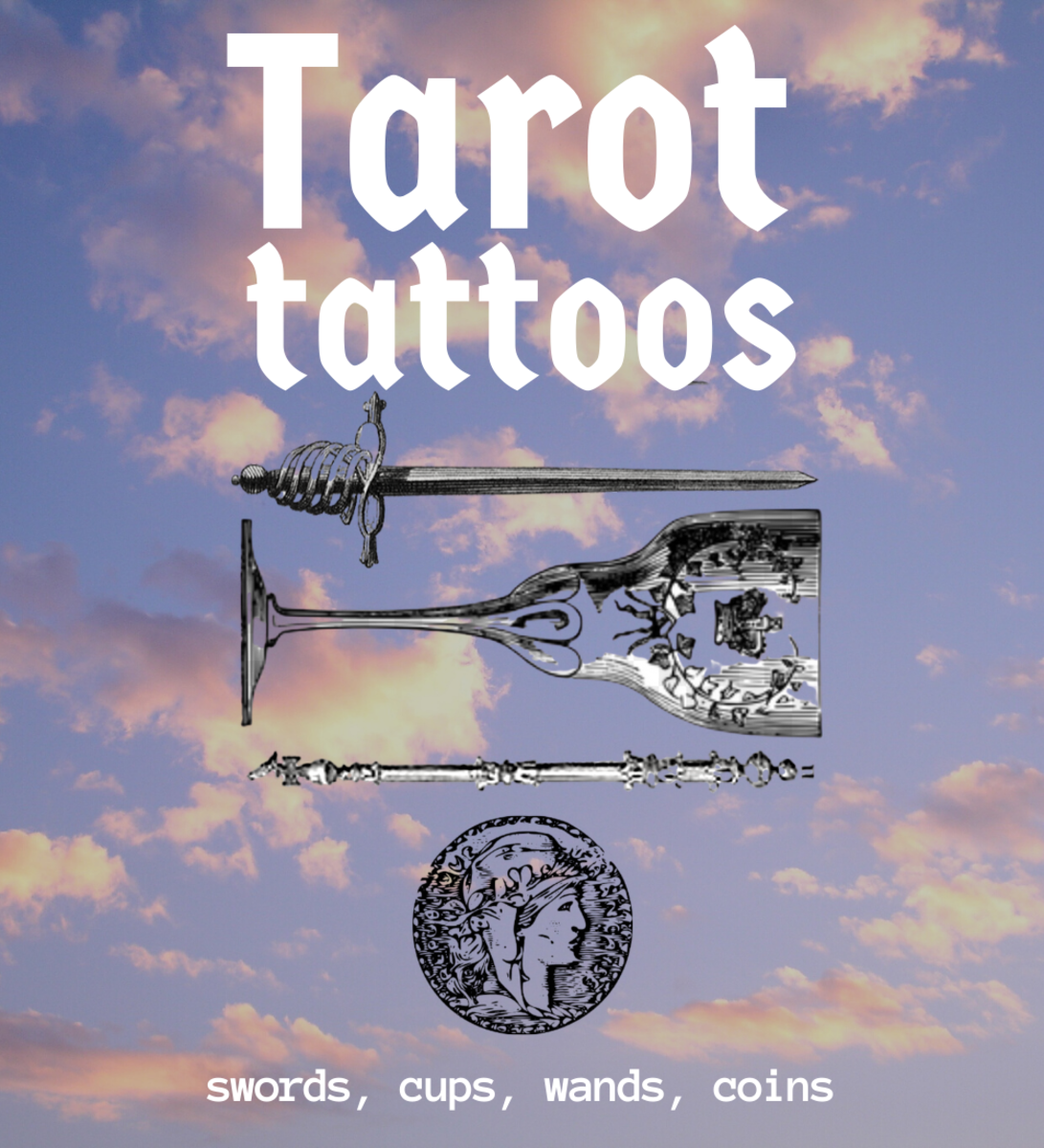 Tarotové tetování: Meče, poháry, hůlky a pentagramy