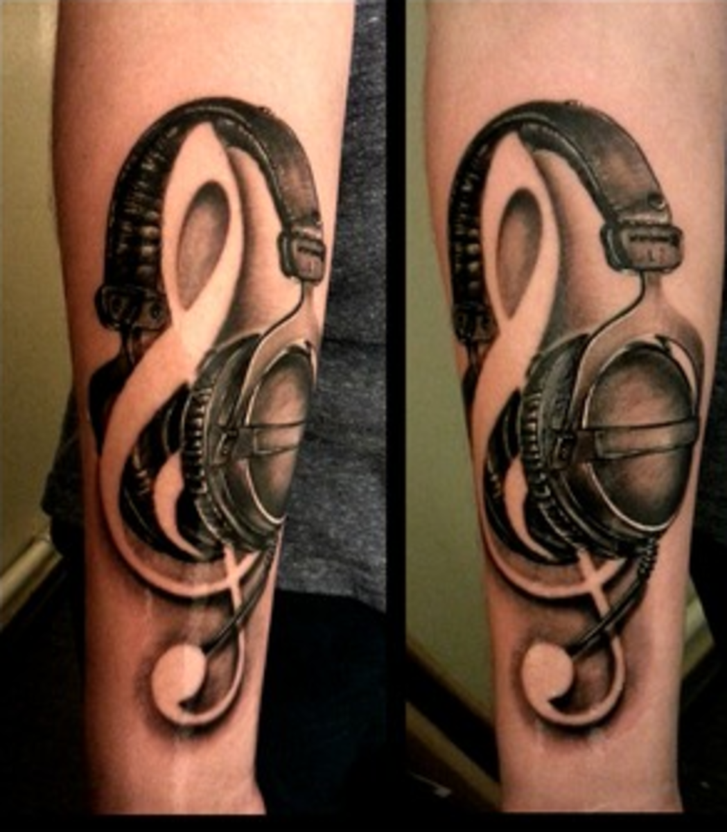 Musiikki tatuointi käsivarteen