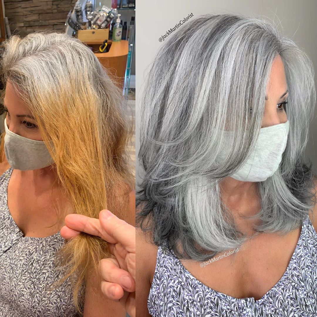 Stříhaný lob s texturou pro ženy nad 50 let s hustými vlasy