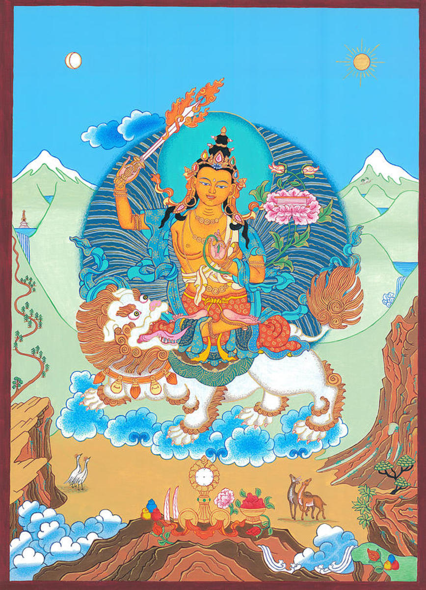 Manjushri Thangka er et maleri av Ies Walker