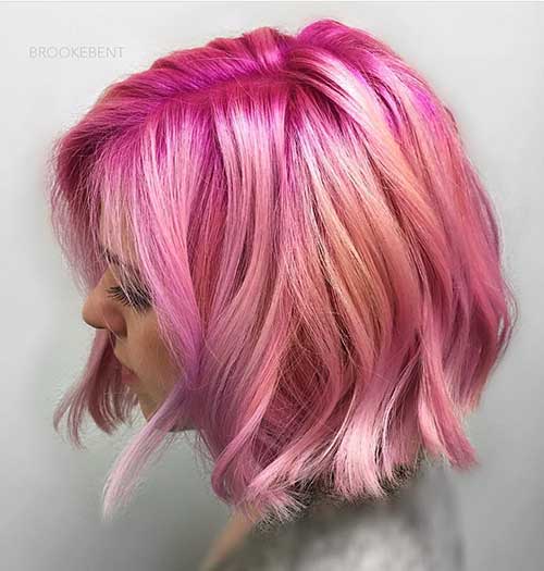 Rózsaszín rövid haj - 19