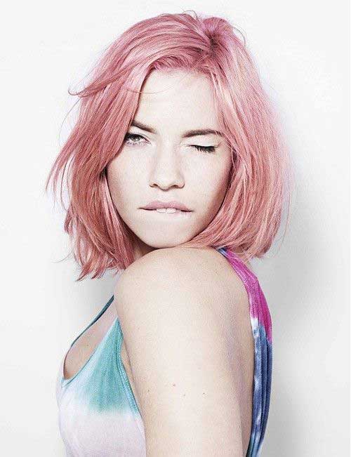 Rosa korte frisyrer for kvinner