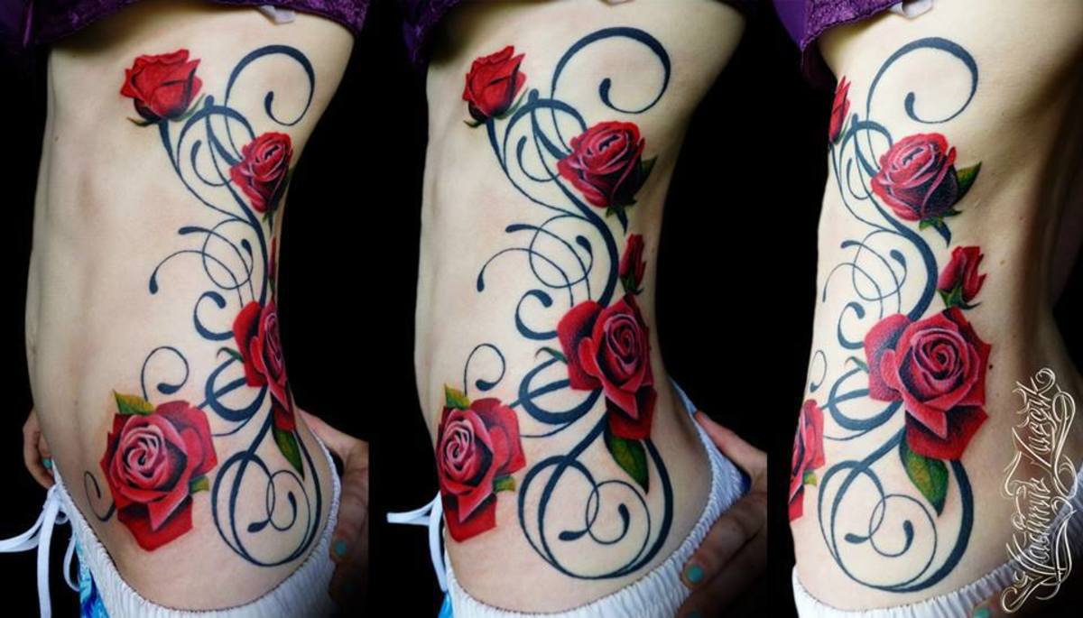 Rose Tattoo na ženě.